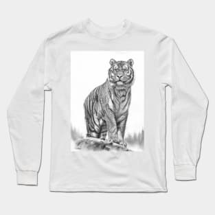 Apex - Siberian tiger pencil drawing Long Sleeve T-Shirt